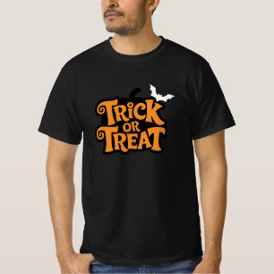 Süßes oder Saures Orange Typografie Fledermaus Hal T-Shirt