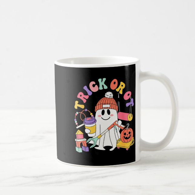 Süßes oder Saures Ot Ergotherapeutin Geist Hallowe Kaffeetasse (Rechts)
