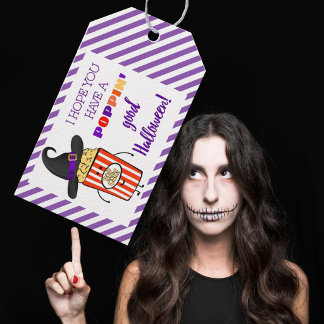 Süßes oder Saures Popcorn Halloween-Partygeschenk Geschenkanhänger