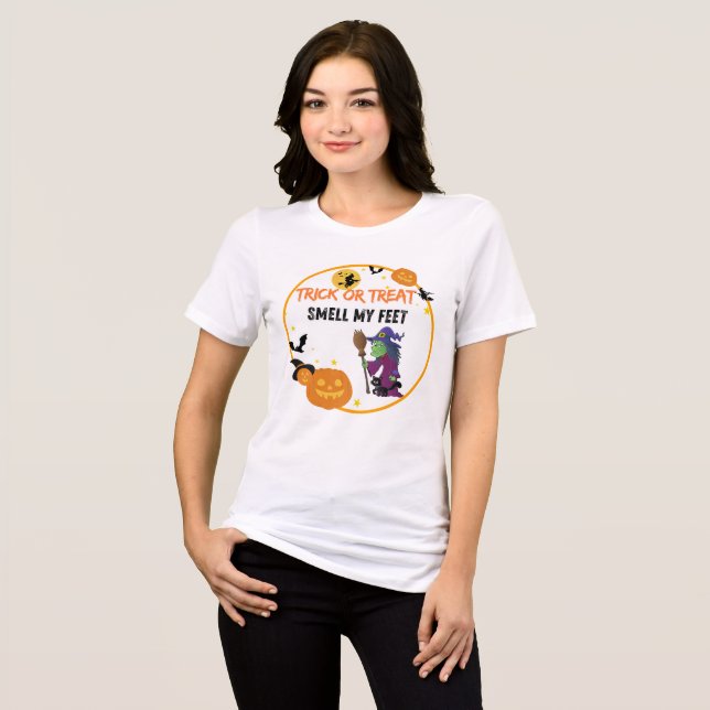 Süßes oder Saures, Riech an meine Füße Lustige Hal Tri-Blend Shirt (Vorderseite voll)