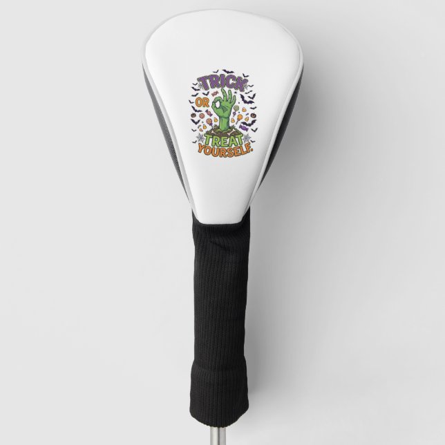 Süßes oder Saures selbst Zombie-Hand Halloween-Süß Golf Headcover (Vorderseite)
