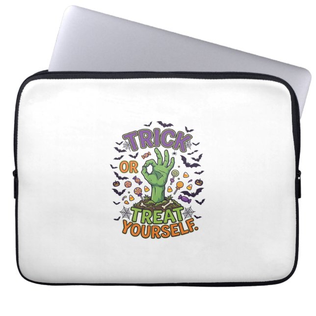 Süßes oder Saures selbst Zombie-Hand Halloween-Süß Laptopschutzhülle (Vorderseite)