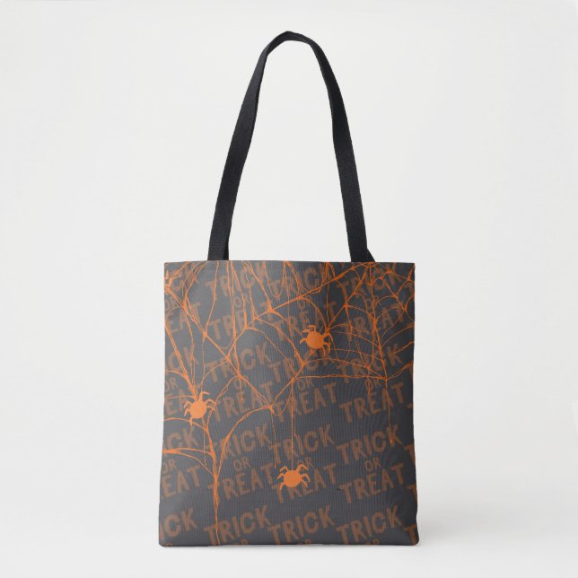Süßes oder Saures Spinne schwarze Tasche (Vorderseite)