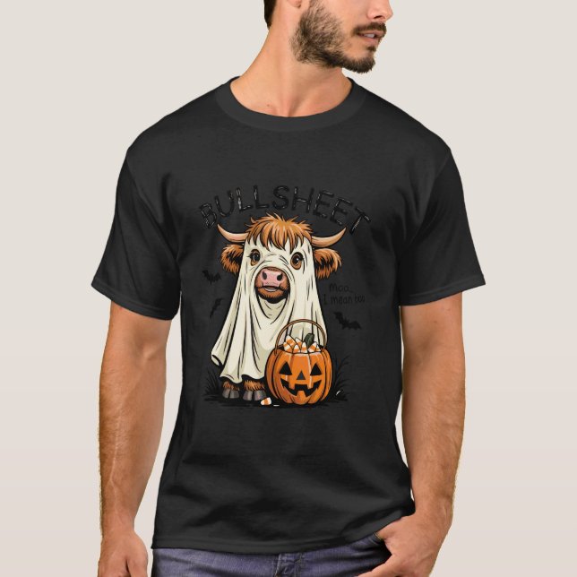 Süßes oder Saures Stier Blatt Punsch Kuh Halloween T-Shirt (Vorderseite)