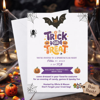Süßes oder Saures Süße & Gruselige Halloween-Party Einladung