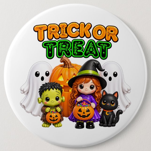 Süßes oder Saures - Süße Halloween-Freunde  Button (Vorderseite)