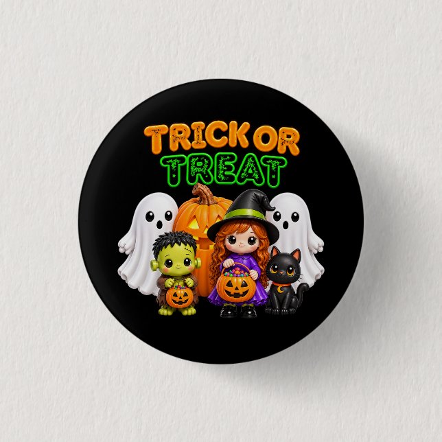 Süßes oder Saures - Süße Halloween-Freunde  Button (Vorderseite)