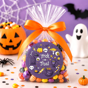 Süßes oder Saures Süße Kinder Halloween Süßigkeite Runder Aufkleber