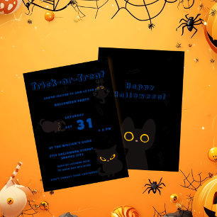 Süßes oder Saures Süße schwarze Halloween-Katze Einladung