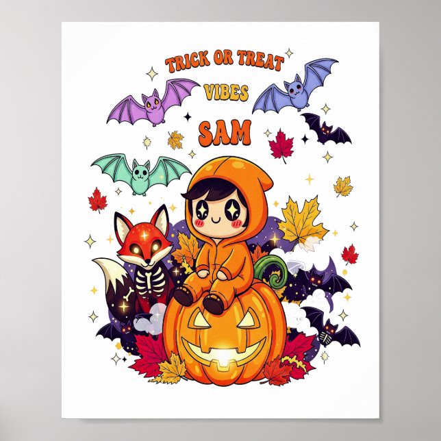 Süßes oder Saures Süßer Halloween Poster (Vorne)