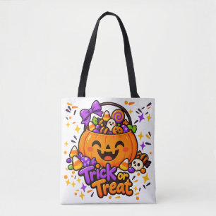 Süßes oder Saures Süßer Kürbis Halloween-Tasche