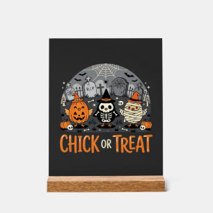 Süßes oder Saures Süßes Halloween-Friedhofsdesign_ Acrylschild
