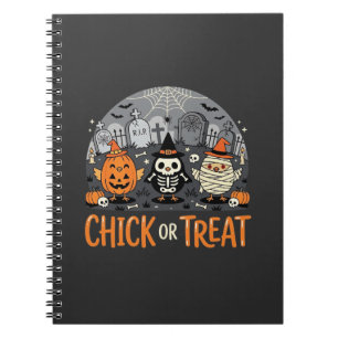 Süßes oder Saures Süßes Halloween-Friedhofsdesign_ Notizblock
