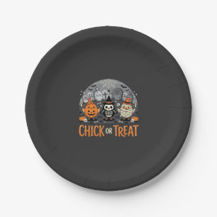 Süßes oder Saures Süßes Halloween-Friedhofsdesign_ Pappteller