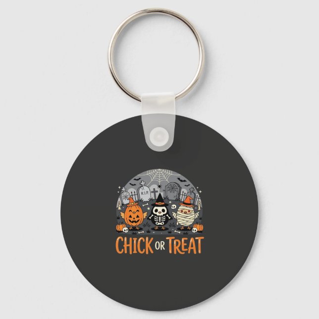 Süßes oder Saures Süßes Halloween-Friedhofsdesign_ Schlüsselanhänger (Vorderseite)