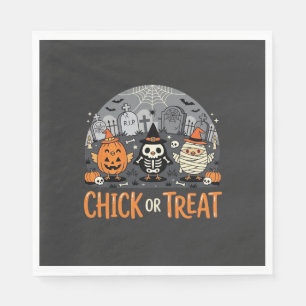 Süßes oder Saures Süßes Halloween-Friedhofsdesign_ Serviette