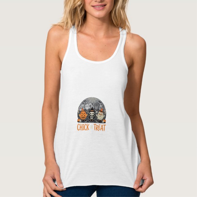 Süßes oder Saures Süßes Halloween-Friedhofsdesign_ Tank Top (Vorderseite)