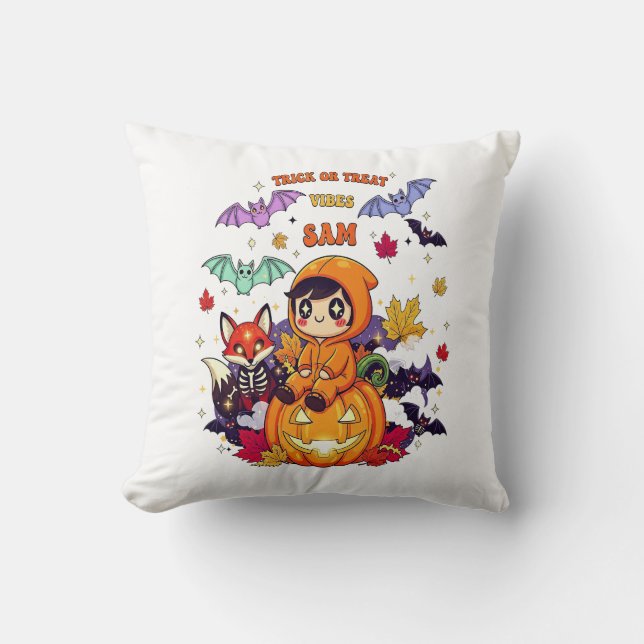 Süßes oder Saures Süßes Halloween Kissen (Vorderseite)