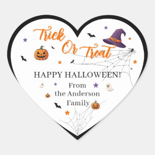 Süßes-oder-Saures-Tasche Halloween-Rund-Aufkleber Herz-Aufkleber