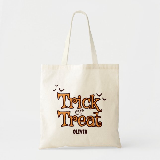 Süßes oder Saures Vintage-Halloween Tragetasche (Vorne)