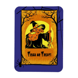 Süßes oder Saures! Vintage Hexe Halloween-Geschenk Magnet