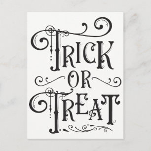 Süßes oder Saures Vintage-Typografie Halloween Postkarte