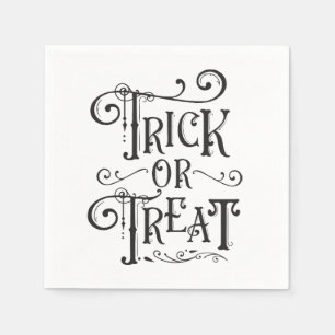 Süßes oder Saures Vintage-Typografie Halloween Serviette