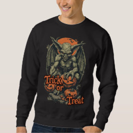 Süßes oder Saures von Halloween-Gargoyl auf schwar Sweatshirt