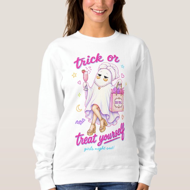 Süßes oder Selbstbehandlung-Spa-Geist-Tuch Champag Sweatshirt (Vorderseite)