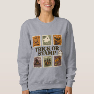 „Süßes oder Stempel“-Halloween-Shirt – Vintage-Pos Sweatshirt
