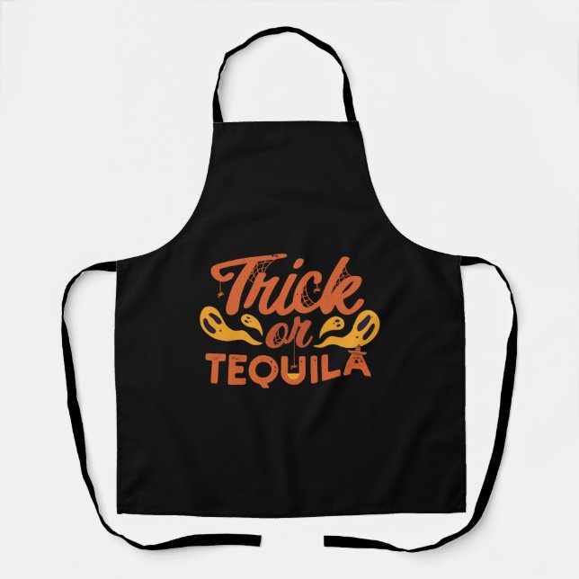 Süßes oder Tequila an Halloween Schürze (Vorderseite)