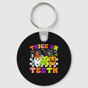 Süßes oder Zähne Lustige zahnärztliche Halloween K Schlüsselanhänger