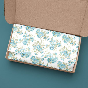 Süßes Olivgrün Aqua Türkis Floral Wasserfarben Seidenpapier