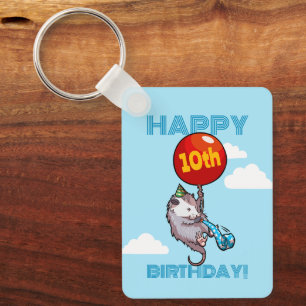 Süßes Opossum Alles Gute zum Geburtstag! Fügen Sie Schlüsselanhänger