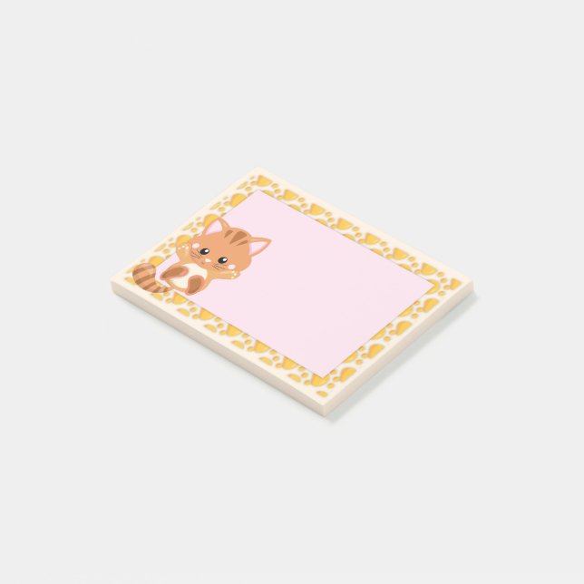 Süßes orange getigertes Tabby-Kätzchen Post-it Klebezettel (angewinkelt)