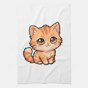 Süßes Orange Tabby Kätzchen Küchentuch