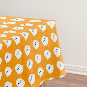 Süßes Oranges Geister-Muster – Halloween-Design Tischdecke
