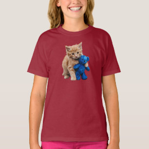 Süßes Oranges Katz Teddy Kinder T-Shirt