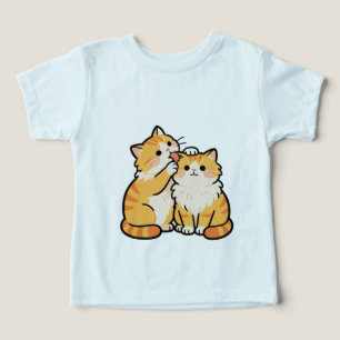 Süßes Oranges Katzenpaar Kinder T-Shirt