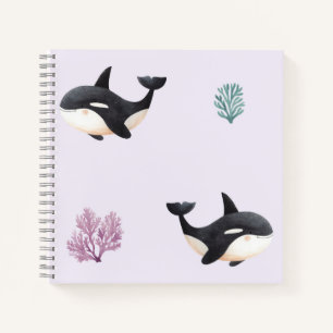 Süßes Orca-Wal-Muster Ozean Meer Leben Kinderzimme Notizbuch