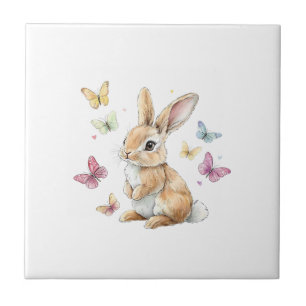 Süßes Osterhase Kaninchen Schmetterling T-Shirt Fliese
