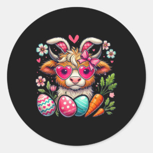 Süßes Osterhase-Kuh-Design Kuhliebhaber Lustig 1 Runder Aufkleber