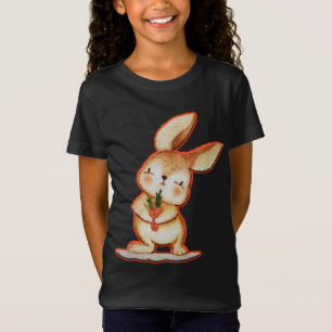 Süßes Osterhase-Schwarzes-Mädchen-T-Shirt T-Shirt