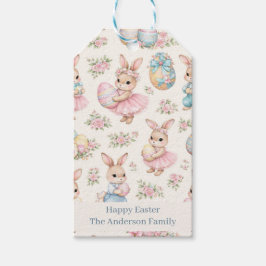 Süßes Osterhasen-Blumenmuster - Pastell Frühling Geschenkanhänger