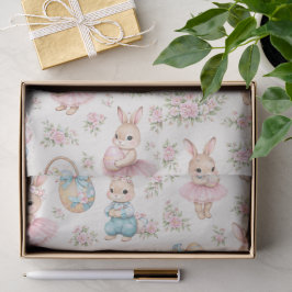 Süßes Osterhasen-Blumenmuster - Pastell-Frühling Seidenpapier