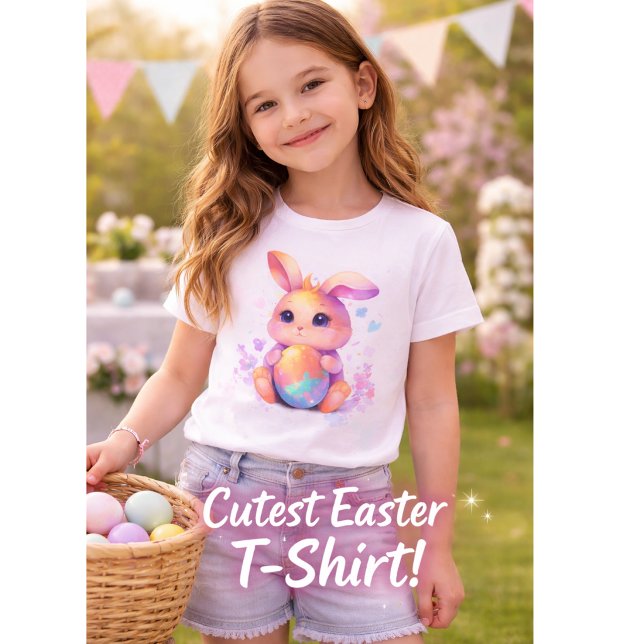 Süßes Osterhasen-Mädchen T-Shirt – Liebliche Paste (Von Creator hochgeladen)