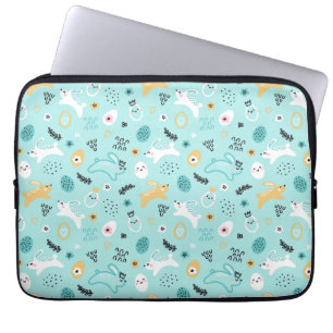Süßes Osterhasen-Muster Kawaii Kaninchen Eier Laptopschutzhülle