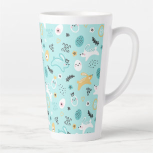 Süßes Osterhasen-Muster Kawaii-Kaninchen Eier Milchtasse