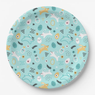 Süßes Osterhasen-Muster Kawaii Kaninchen Eier Pappteller