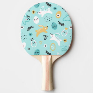 Süßes Osterhasen-Muster Kawaii-Kaninchen Eier Tischtennis Schläger